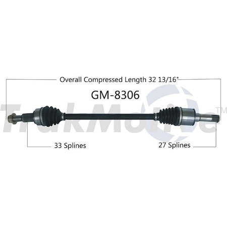 Surtrack Axle Cv Axle Shaft, Gm-8306 GM-8306